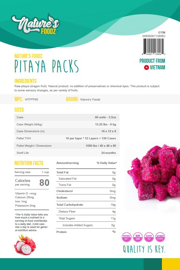 Natures Foodz Pitaya packs